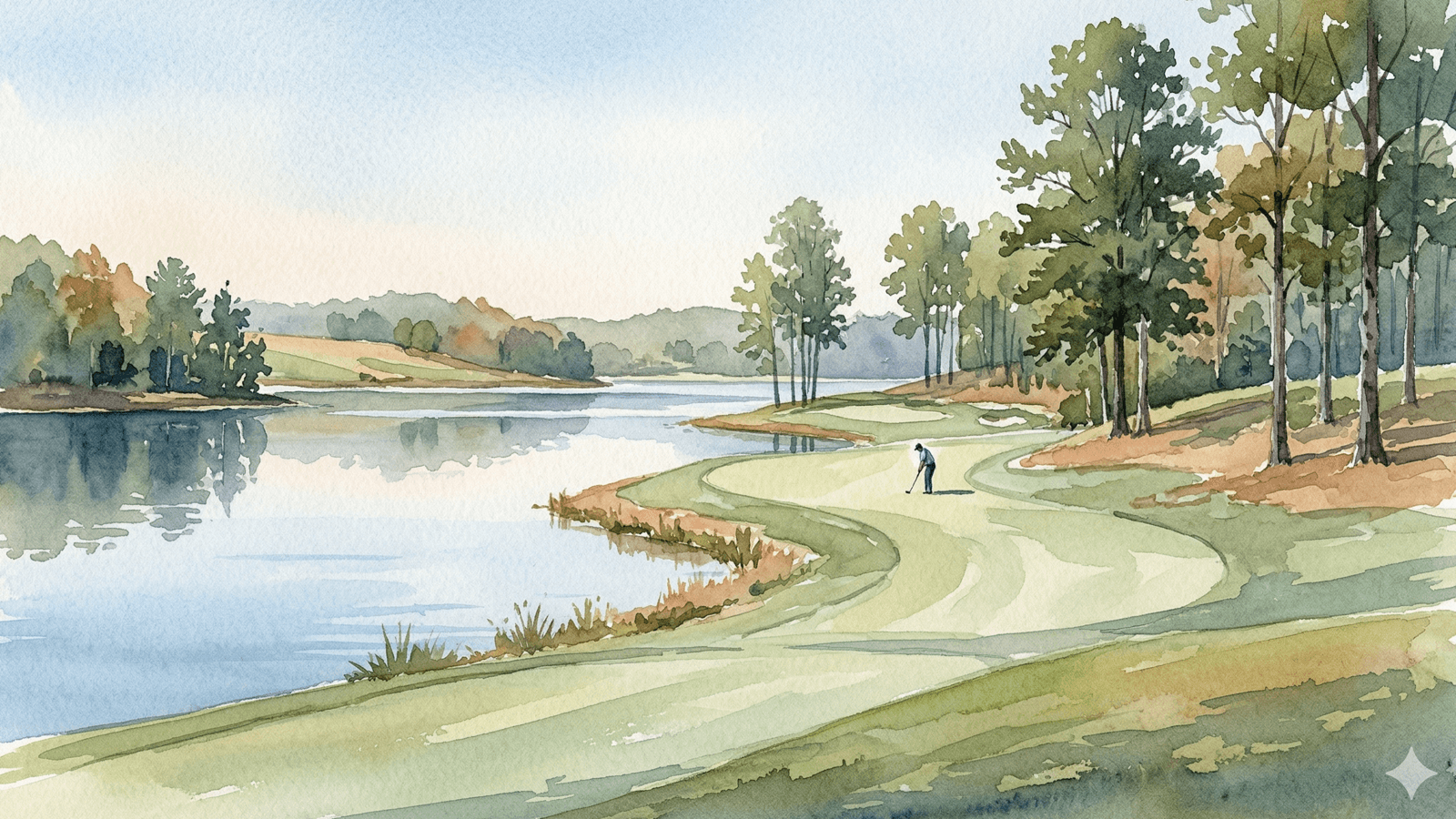 Watercolor painting of Deer Creek golf course